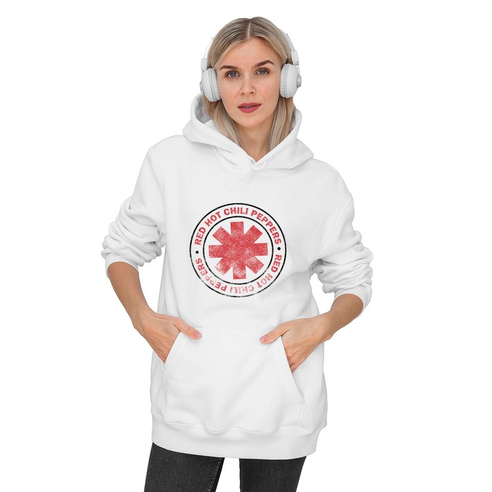 Red Hot Chili Peppers Distressed Outlined Asterisk Logo Hoodies