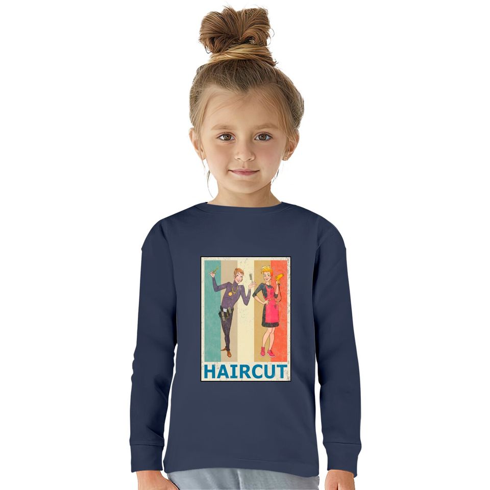 Hairdresser Hair Stylist Vintage Retro Style  Kids Long Sleeve T-Shirts