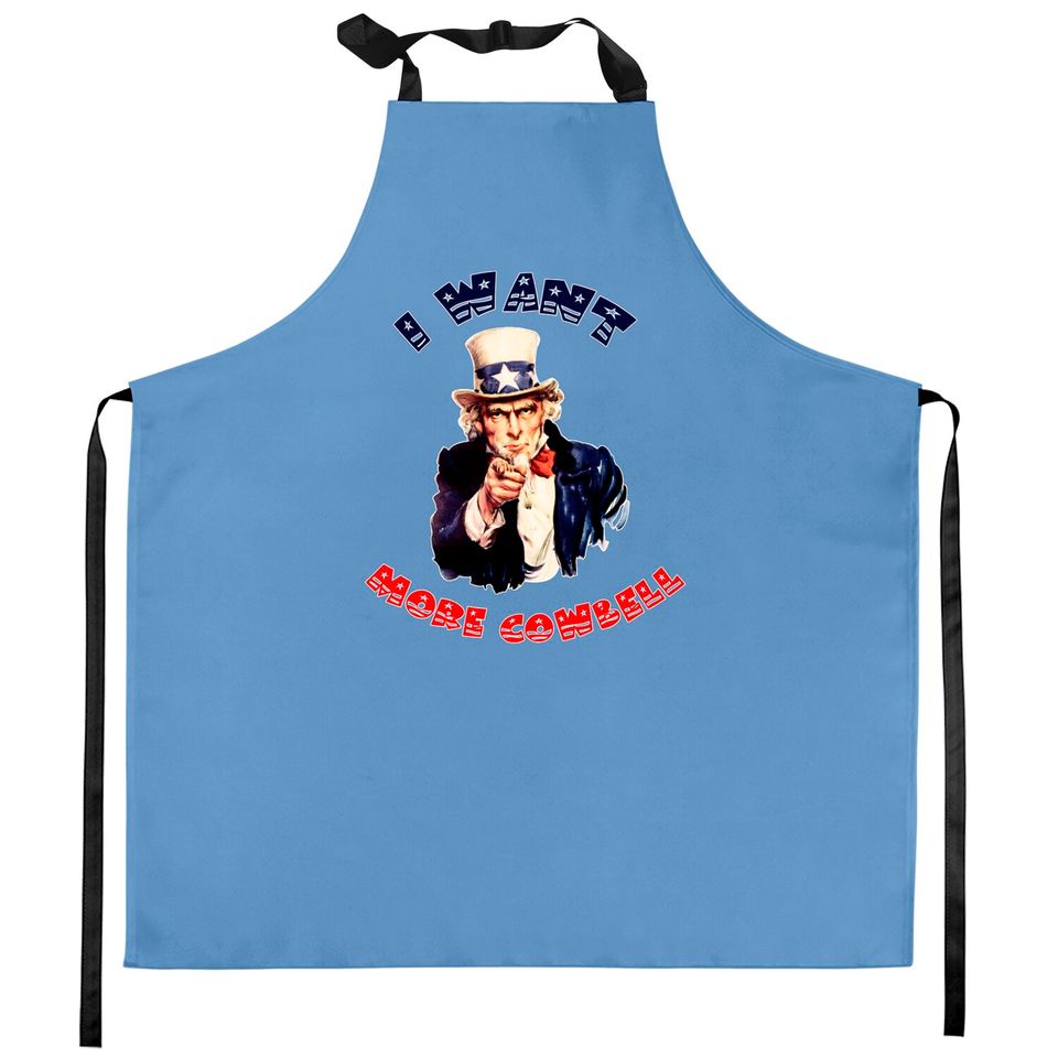 Uncle Sam Wants More Cowbell Kitchen Aprons
