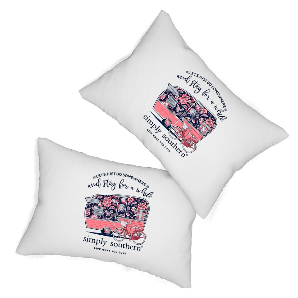Simply Southern Let's Just Go Somewhere and Stay a While Short Sleeve Lumbar Pillows