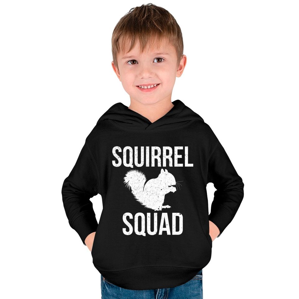 Squirrel squad Shirt Lover Animal Squirrels Kids Pullover Hoodies