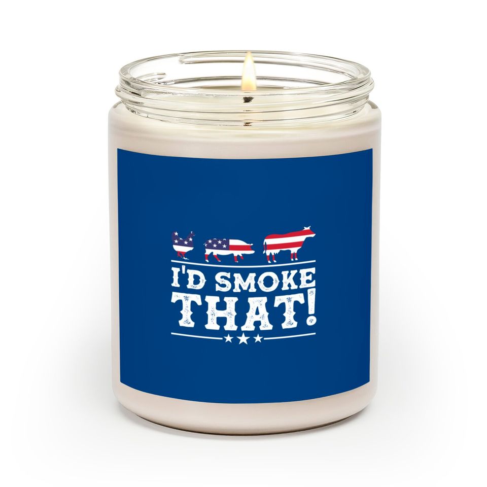 I'd Smoke That BBQ Loverr American Flag Scented Candles