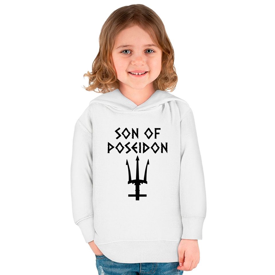 son of poseidon Kids Pullover Hoodies