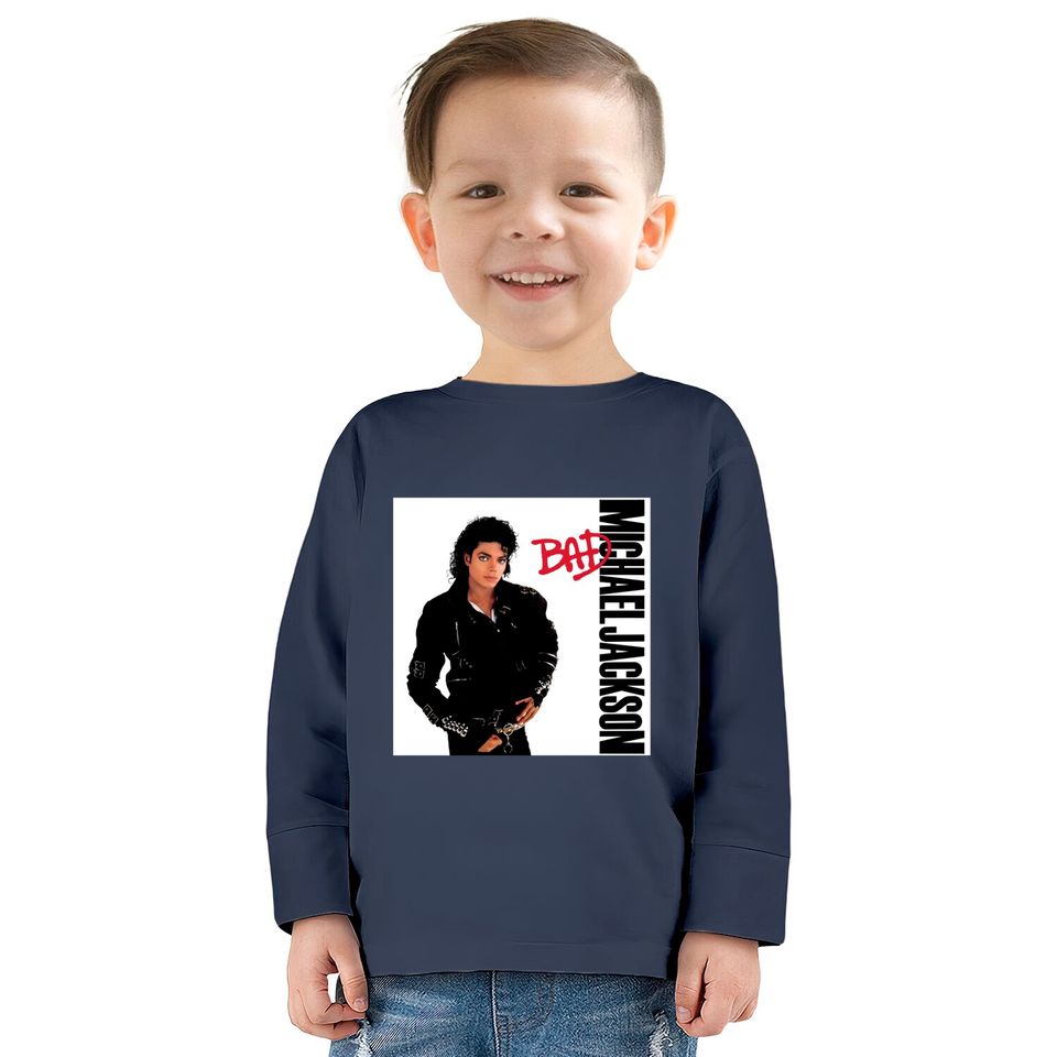 Michael Jackson Bad Album Smooth Criminal 1  Kids Long Sleeve T-Shirts
