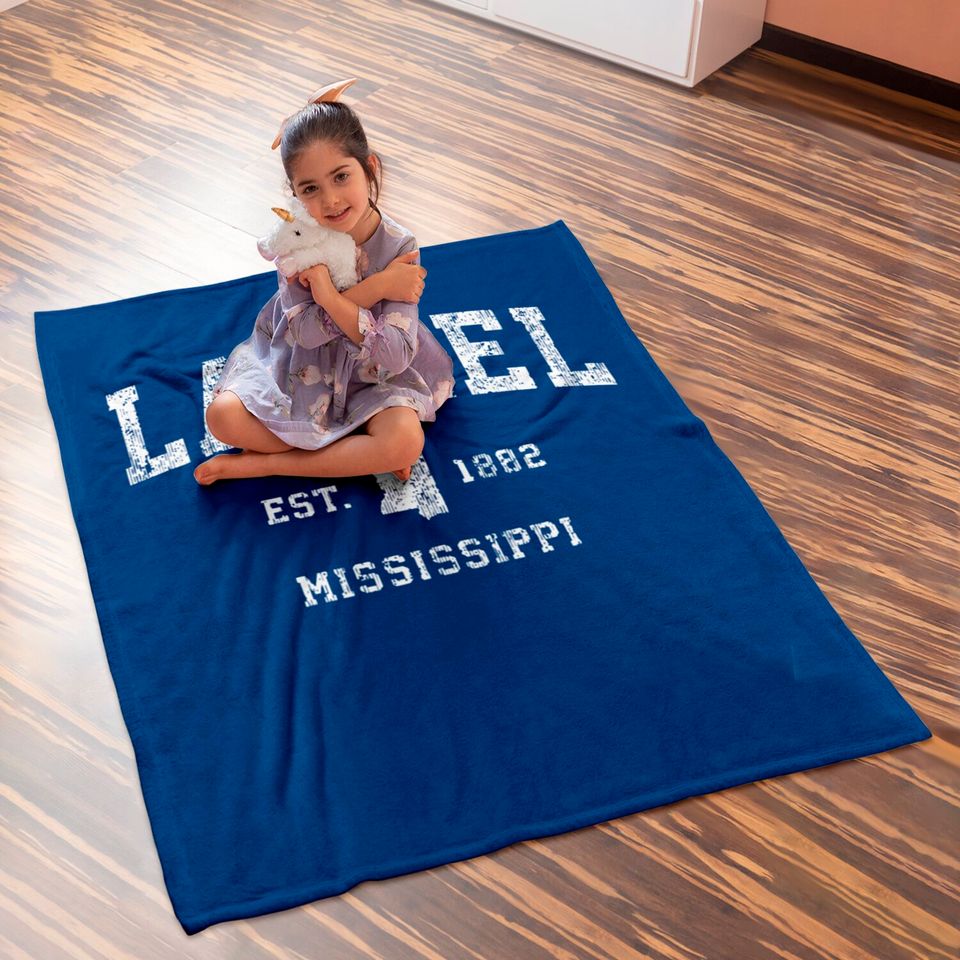 Laurel Mississippi Ms Vintage Athletic Sports Desi Baby Blankets
