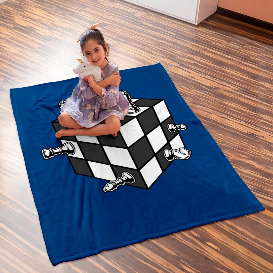 Chess Rubix Cube Baby Blankets