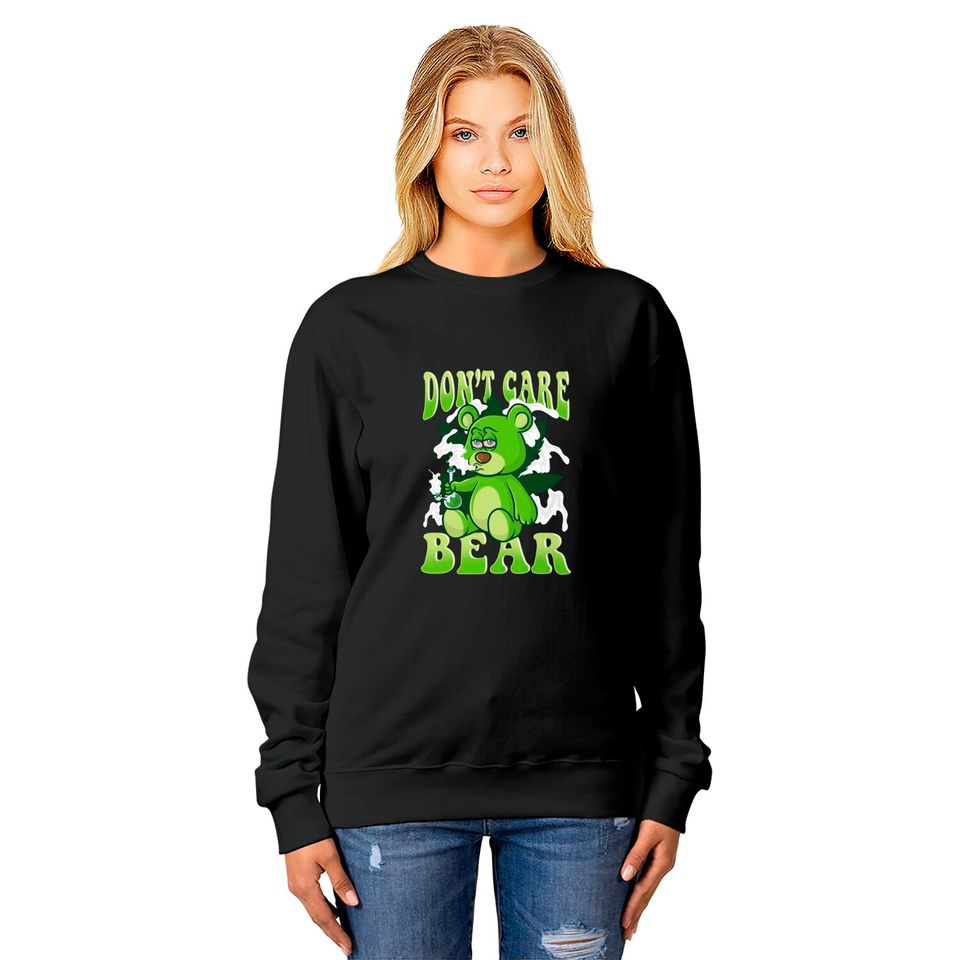 Everything 420 Sweatshirts Stoned Bear Smoking Weed