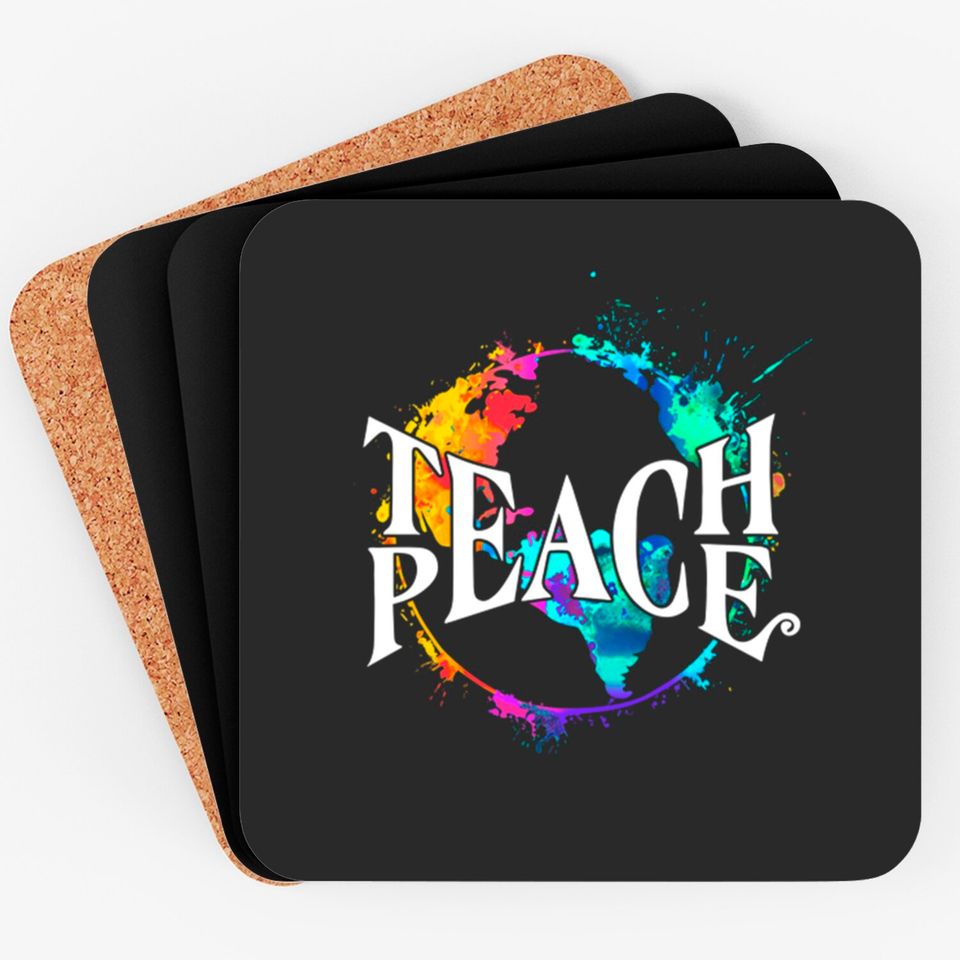 Teach Peace Hippie World - Hippie - Coasters