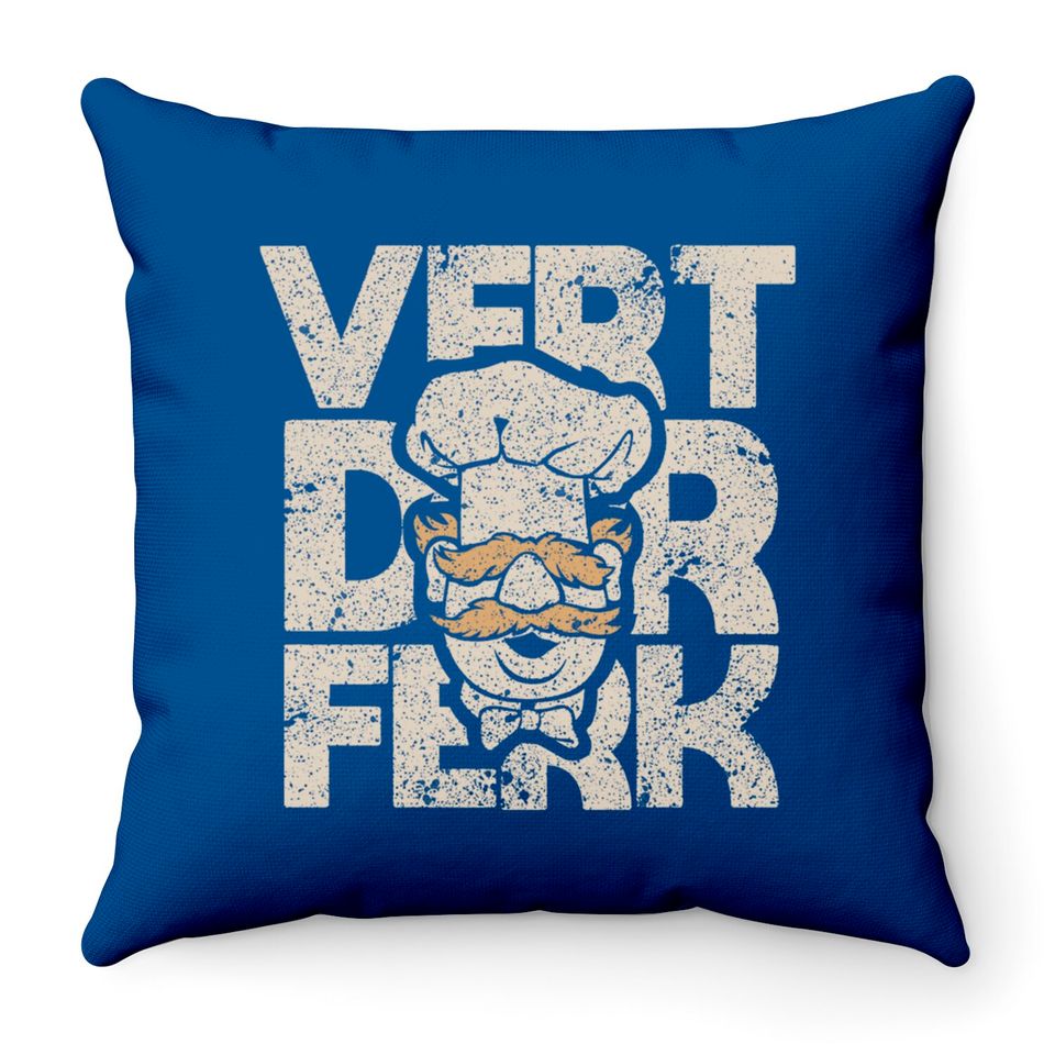 vert der ferk swedish cheff meme vintage distressed cream - Vert Der Ferk Chef - Throw Pillows