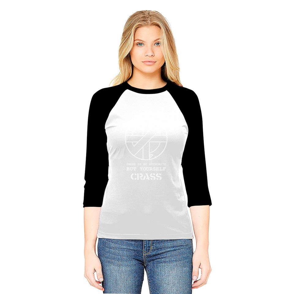 Crass There Is No Authority But Yourself Baseball Tees