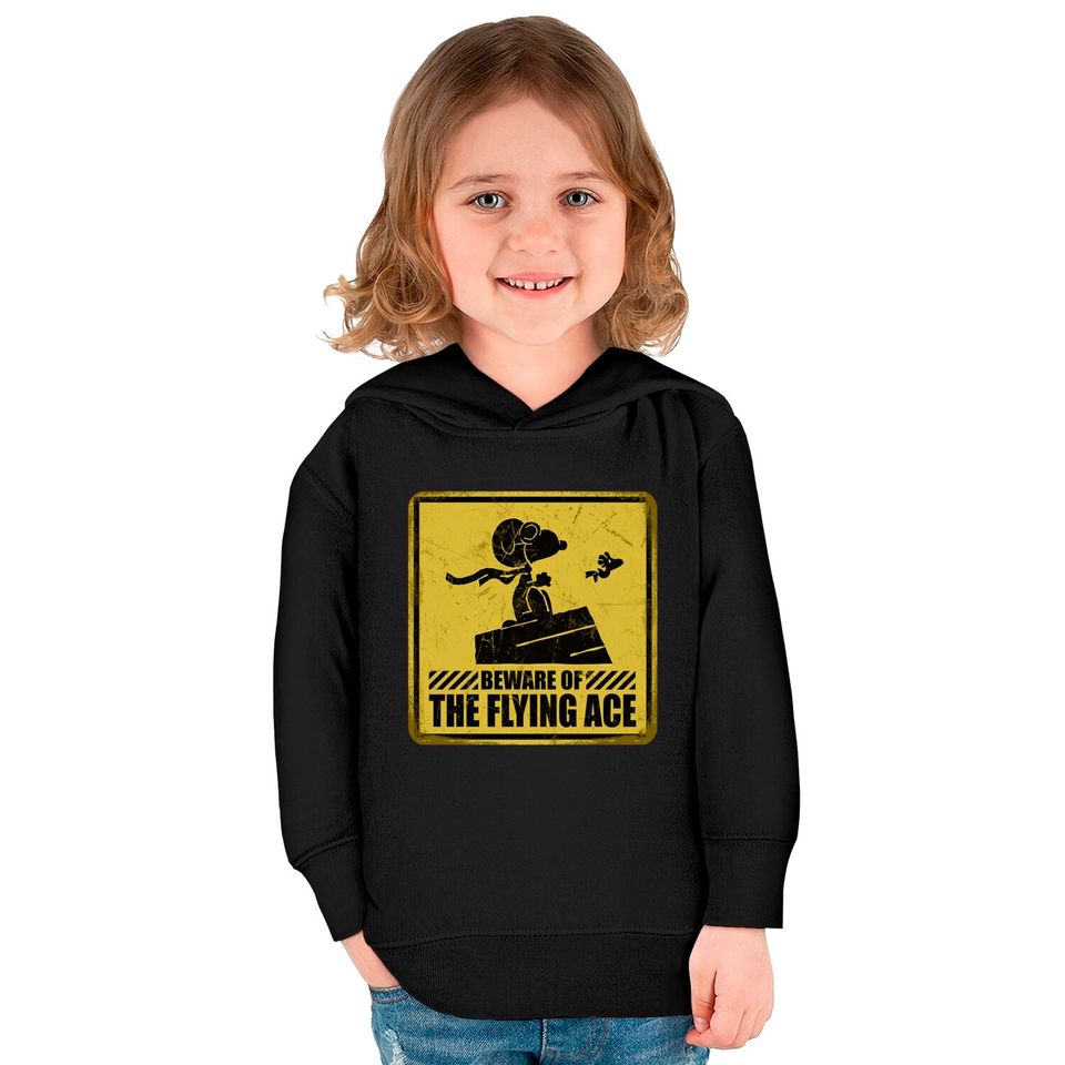 Beware of the Flying Ace - Snoopy - Kids Pullover Hoodies