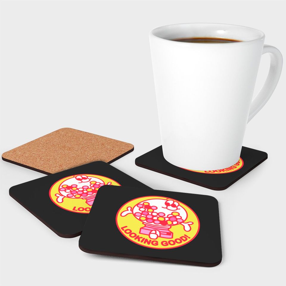 Scratch N Sniff Gumball Love - Retro Vintage Aesthetic - Coasters