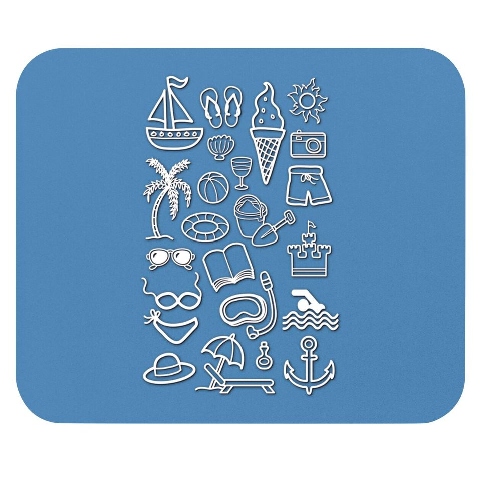 Beach Holiday Icons - Snorkeling - Mouse Pads