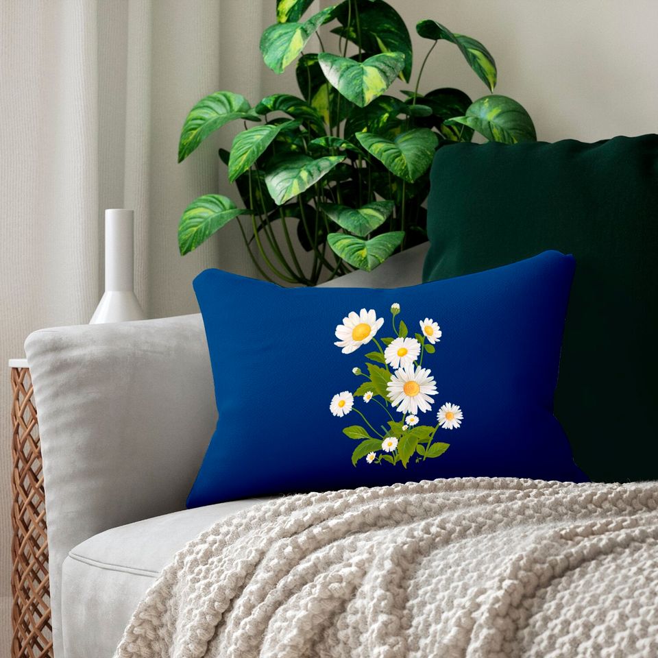 Marguerite Daisy Print - Daisy Flower - Lumbar Pillows