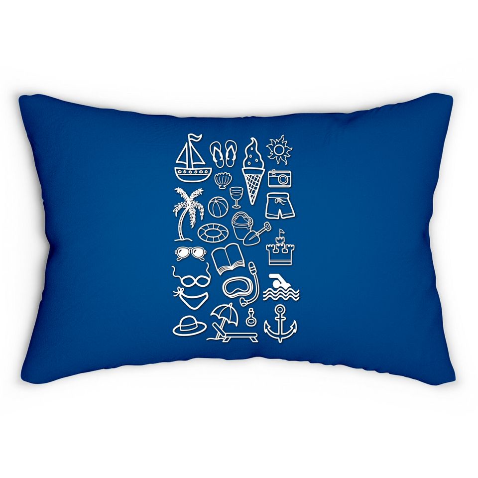 Beach Holiday Icons - Snorkeling - Lumbar Pillows