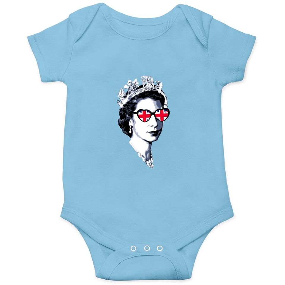 Queen Elizabeth II UK Flag Heart Sunglasses - Queen Elizabeth Ii - Onesies