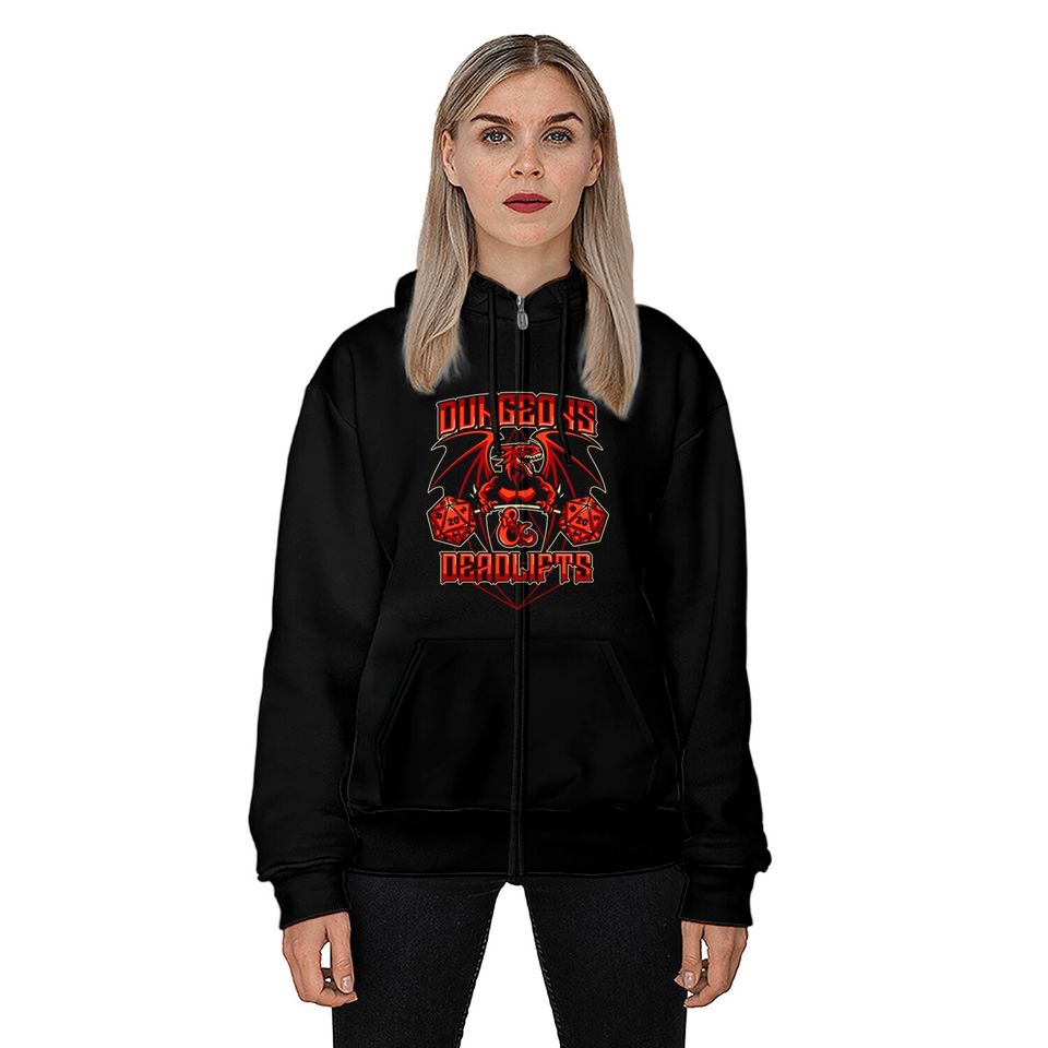 Dungeons and Deadlifts - Dungeons And Dragons - Zip Hoodies