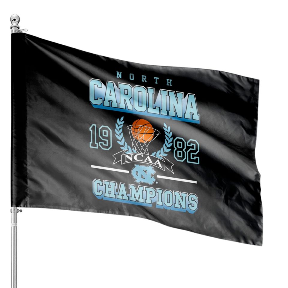 Vintage UNC Collegiate 82 Champions House Flags, University Of Basketball
