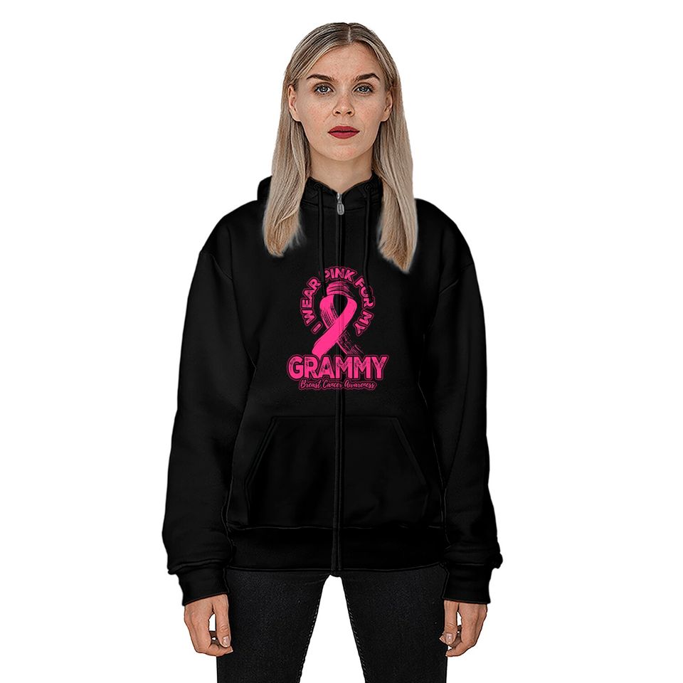 in this family no one fights breast cancer alone - Breast Cancer - Zip Hoodies