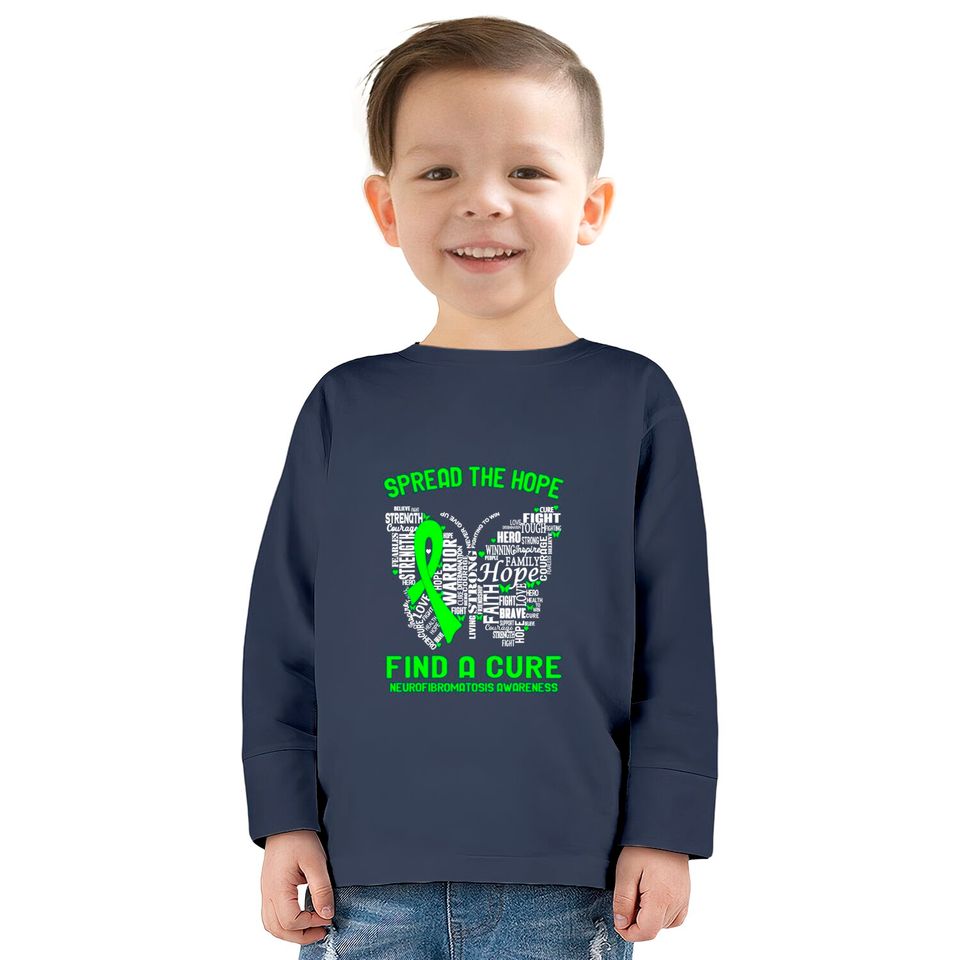 Spread The Hope Find A Cure Neurofibromatosis Awareness  Kids Long Sleeve T-Shirts