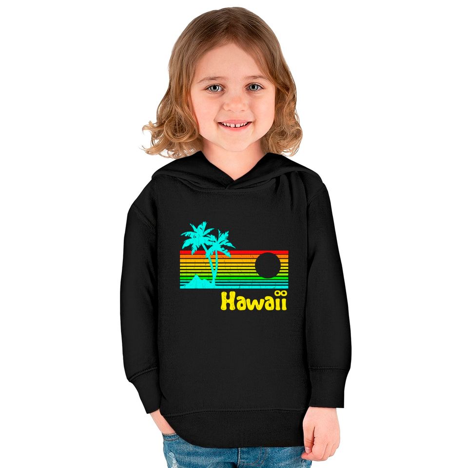 '80s Retro Vintage Hawaii (distressed look) - Hawaii - Kids Pullover Hoodies