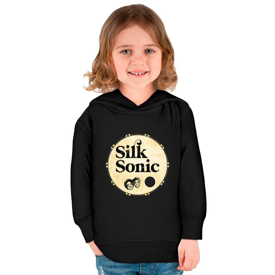 Classic Fans Worn Out Silk Bass Drum Head Sonic Cute Fans Classic Kids Pullover Hoodies