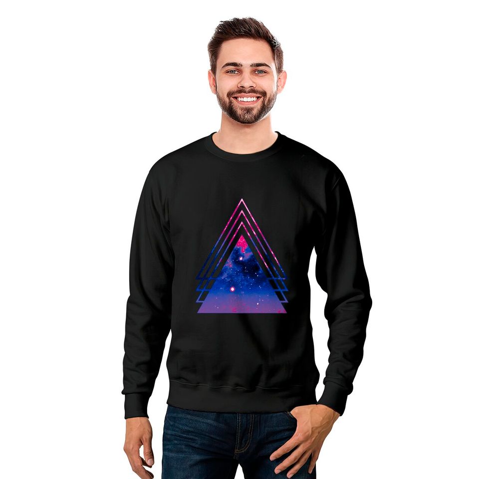 Bi Pride Layered Galaxy Triangles - Bisexual Pride - Sweatshirts