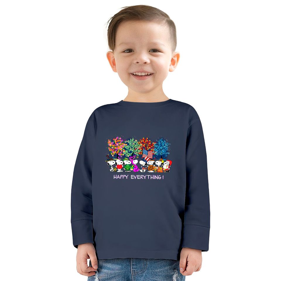 Happy Everything Snoopy Charlie  Kids Long Sleeve T-Shirts