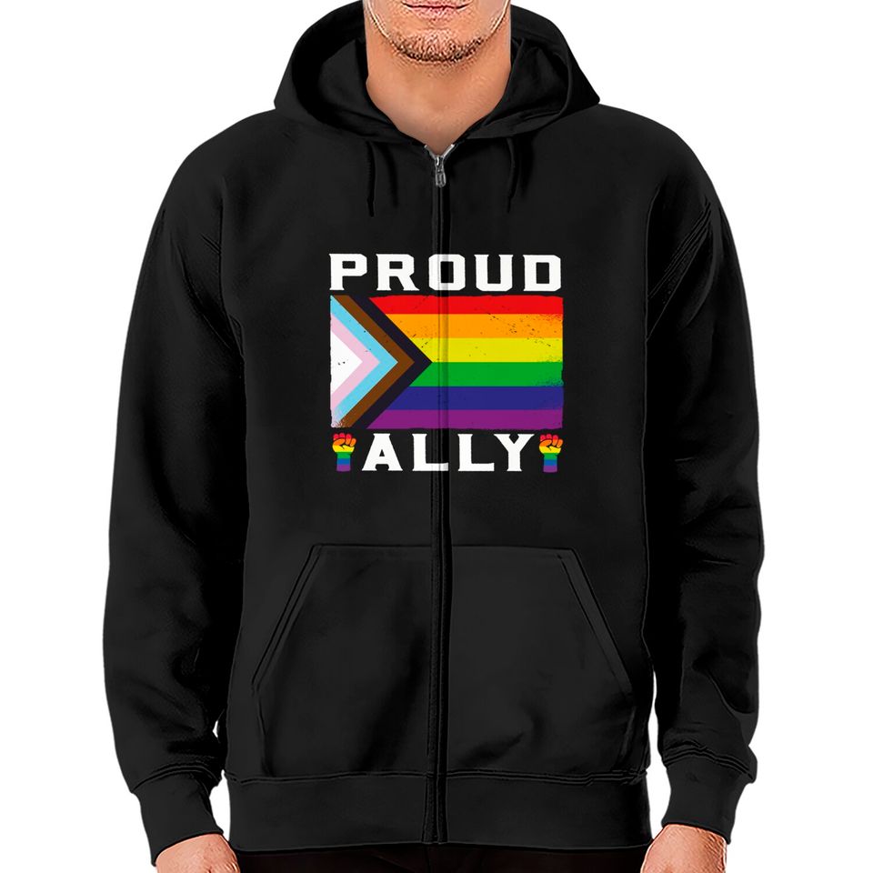 LGBT Gay Pride Month Proud Ally - Lgbtq - Zip Hoodies