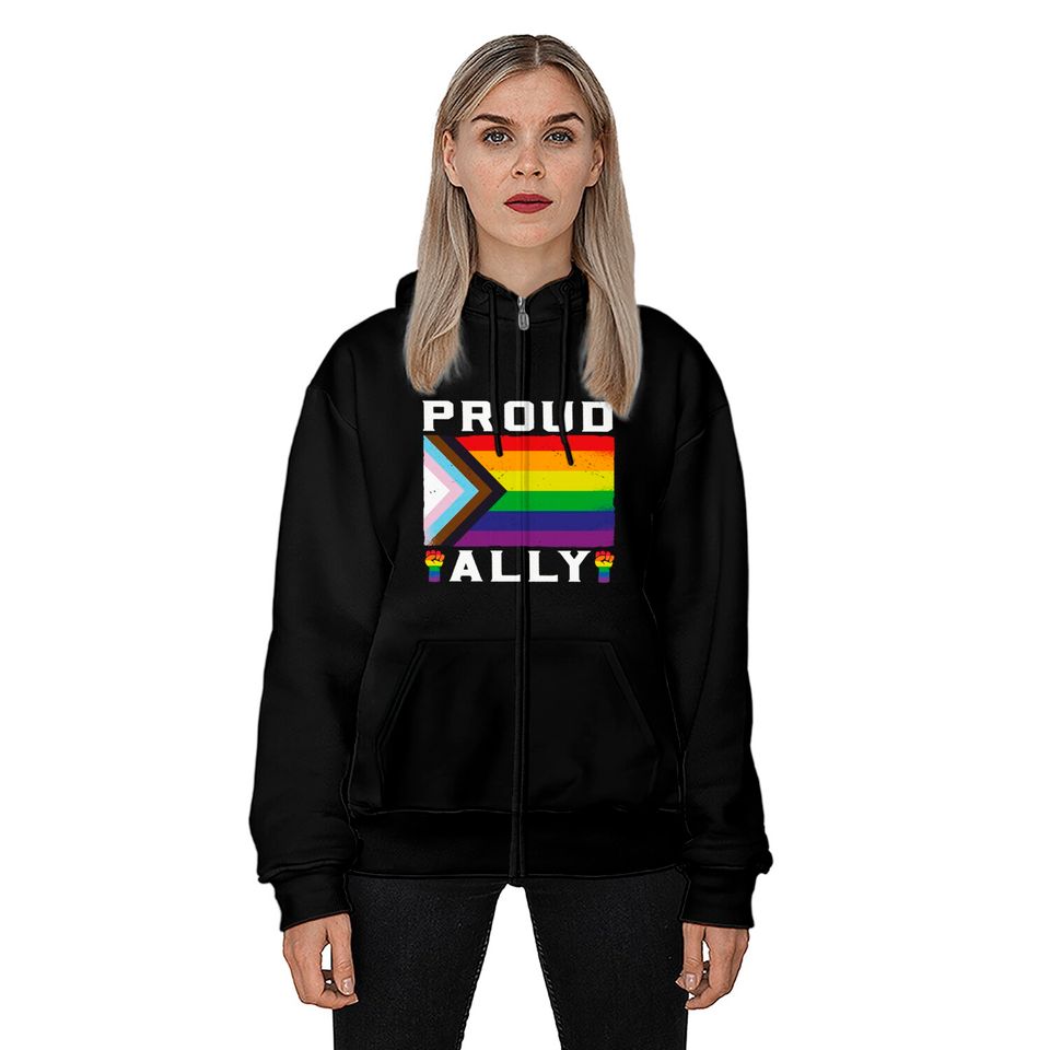 LGBT Gay Pride Month Proud Ally - Lgbtq - Zip Hoodies