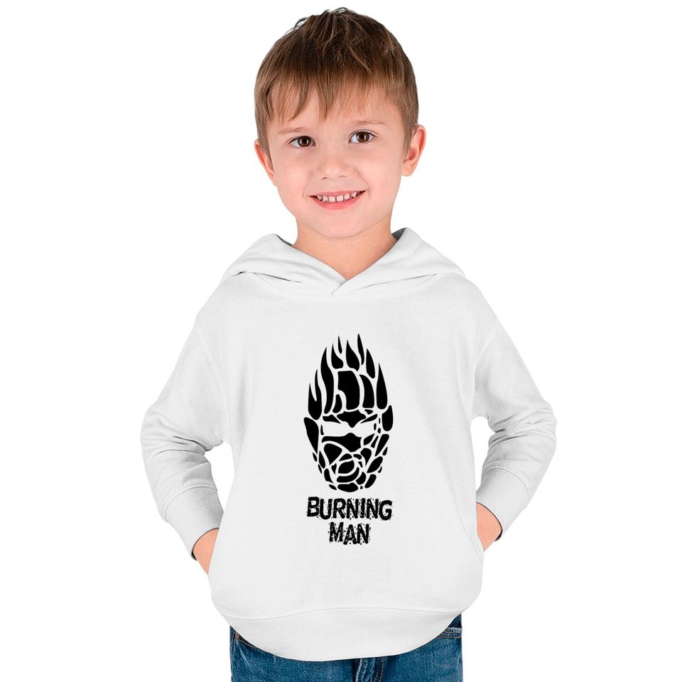 Burning Man (Black) - Burning Man - Kids Pullover Hoodies