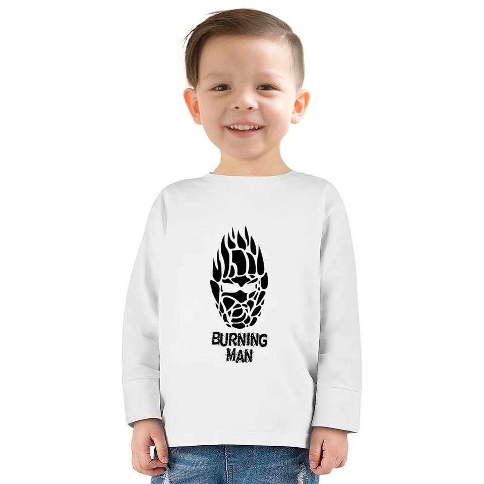 Burning Man (Black) - Burning Man -  Kids Long Sleeve T-Shirts