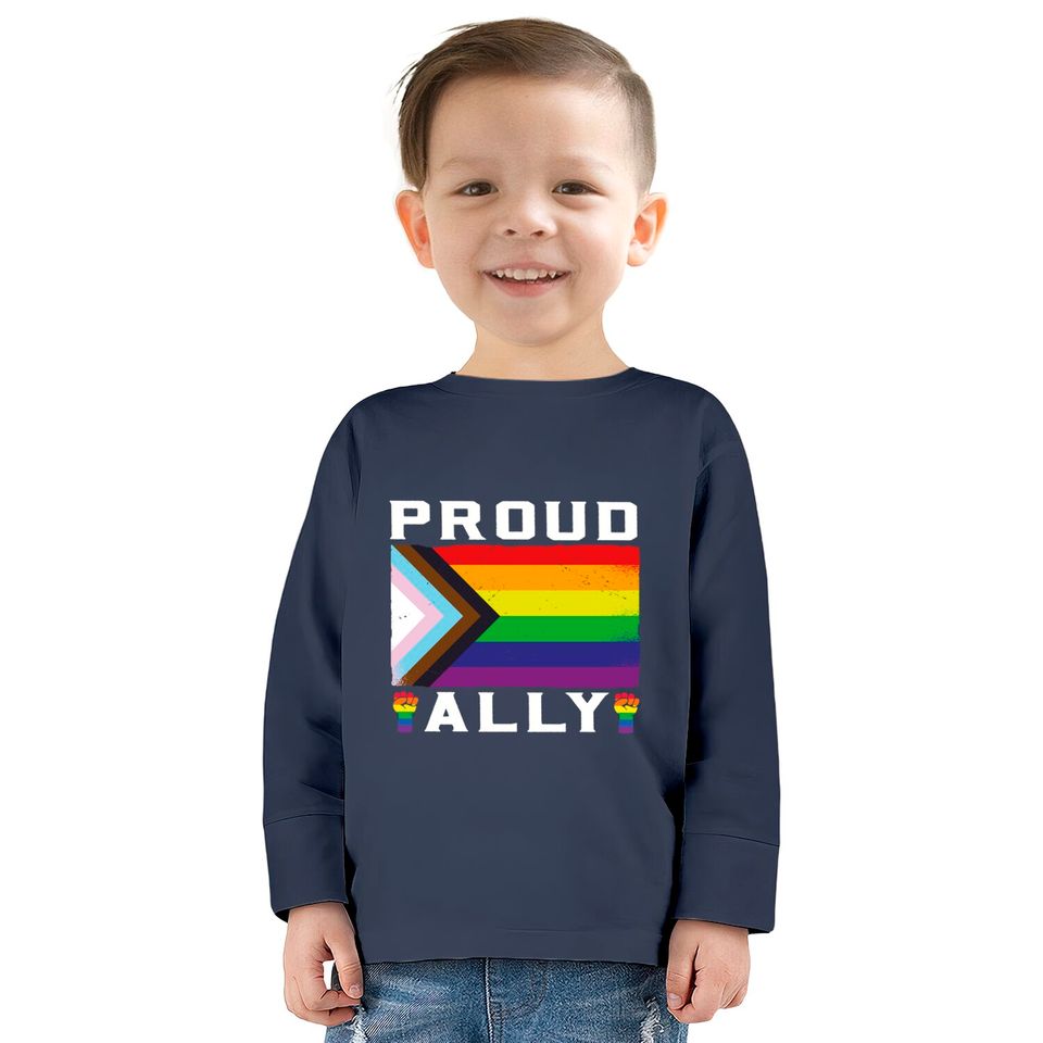 LGBT Gay Pride Month Proud Ally - Lgbtq -  Kids Long Sleeve T-Shirts
