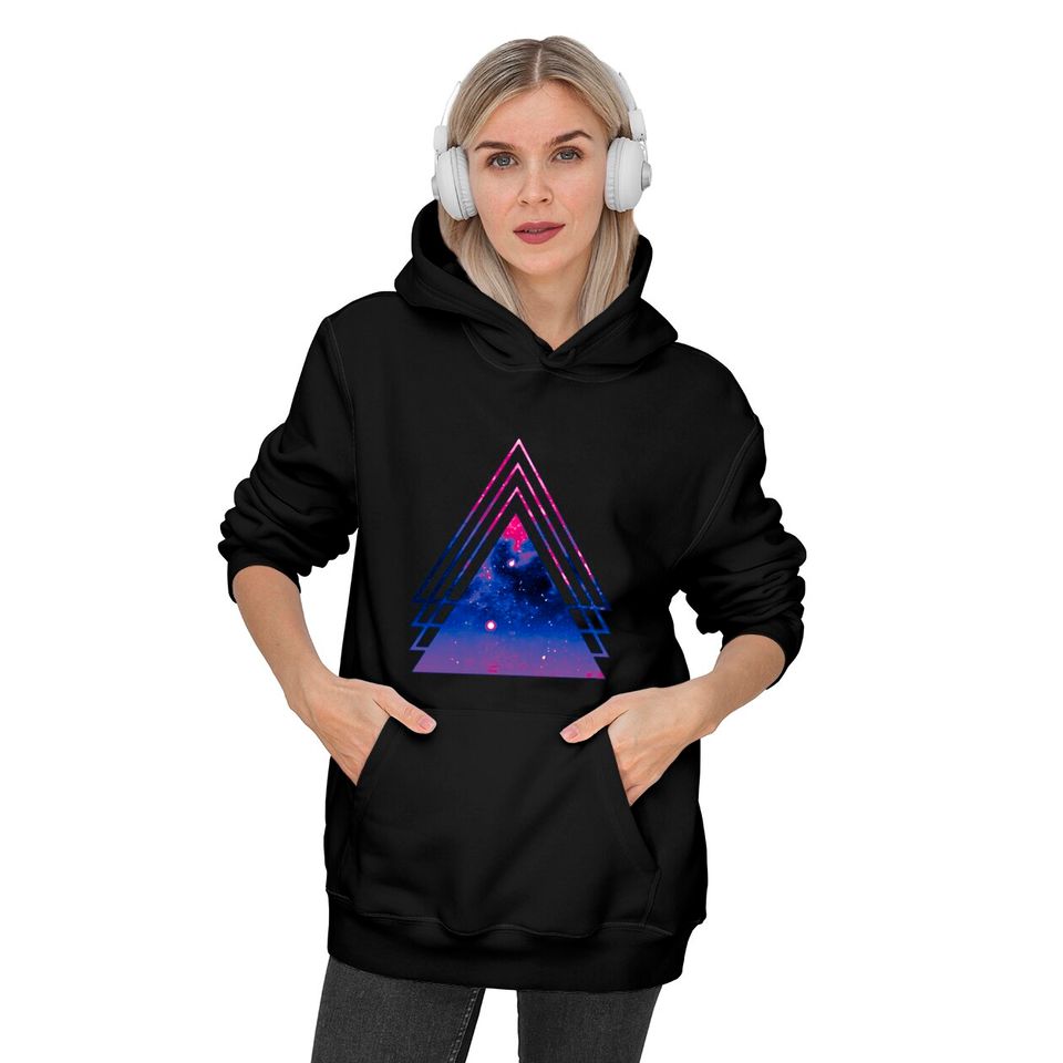 Bi Pride Layered Galaxy Triangles - Bisexual Pride - Hoodies