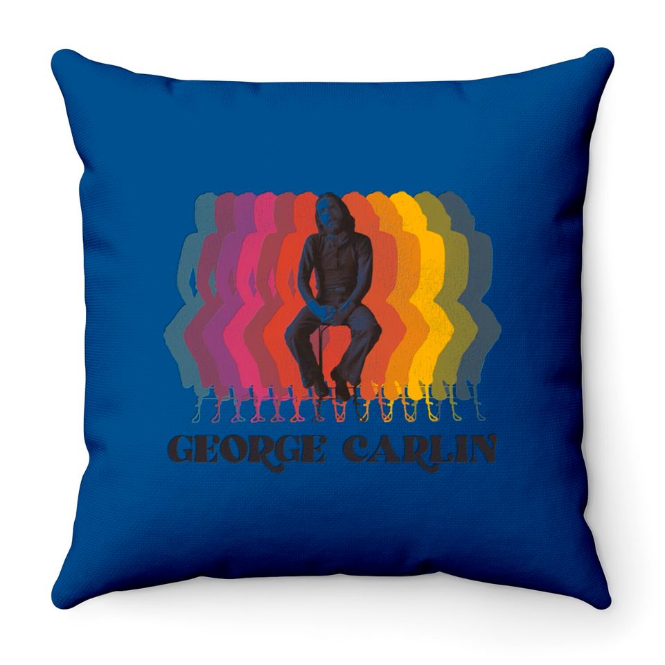 George Carlin Retro Fade - George Carlin - Throw Pillows