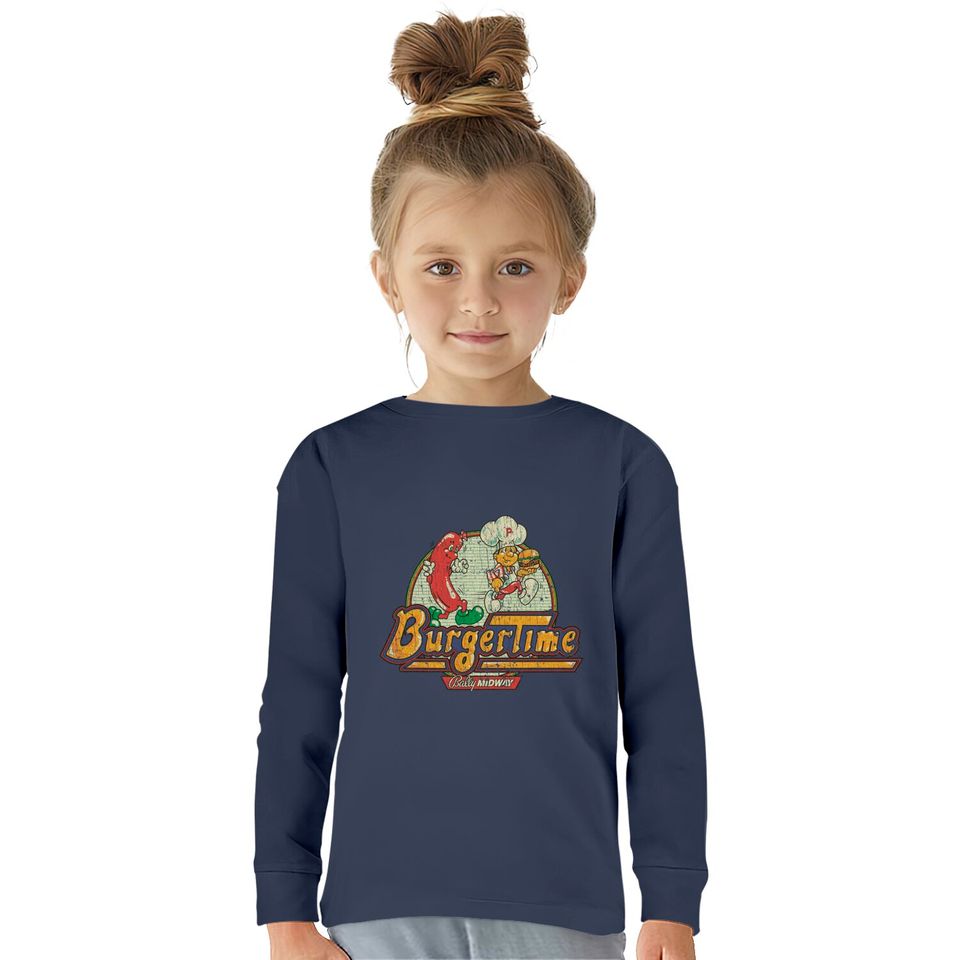 BurgerTime 1982 - Arcade -  Kids Long Sleeve T-Shirts