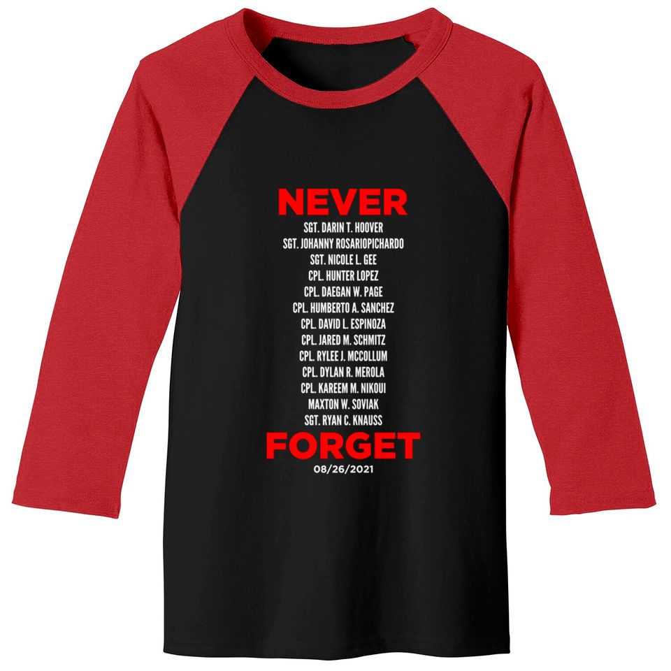 Never Forget 13 Fallen Soldiers - Never Forget - Baseball Tees