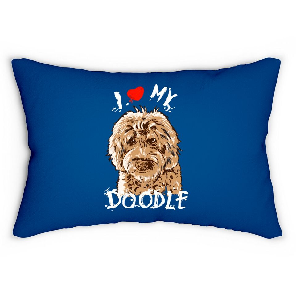 Cute I Love My Goldendoodle Gift Golden Doodle Print - Goldendoodle - Lumbar Pillows