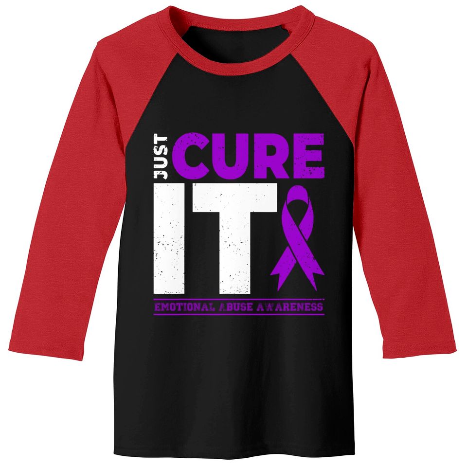 Emotional Abuse Awareness Just Cure It Because In This Family We Fight Together - Emotional Abuse Awareness - Baseball Tees