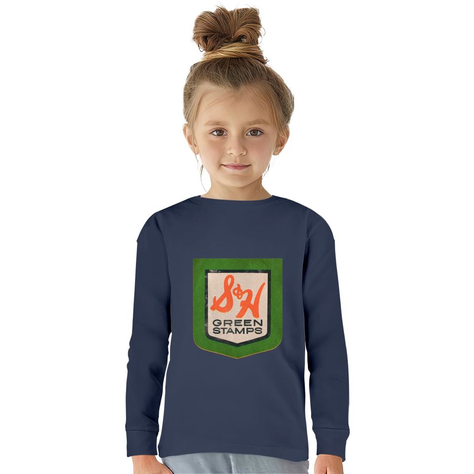 Green Stamps - Green Stamps -  Kids Long Sleeve T-Shirts