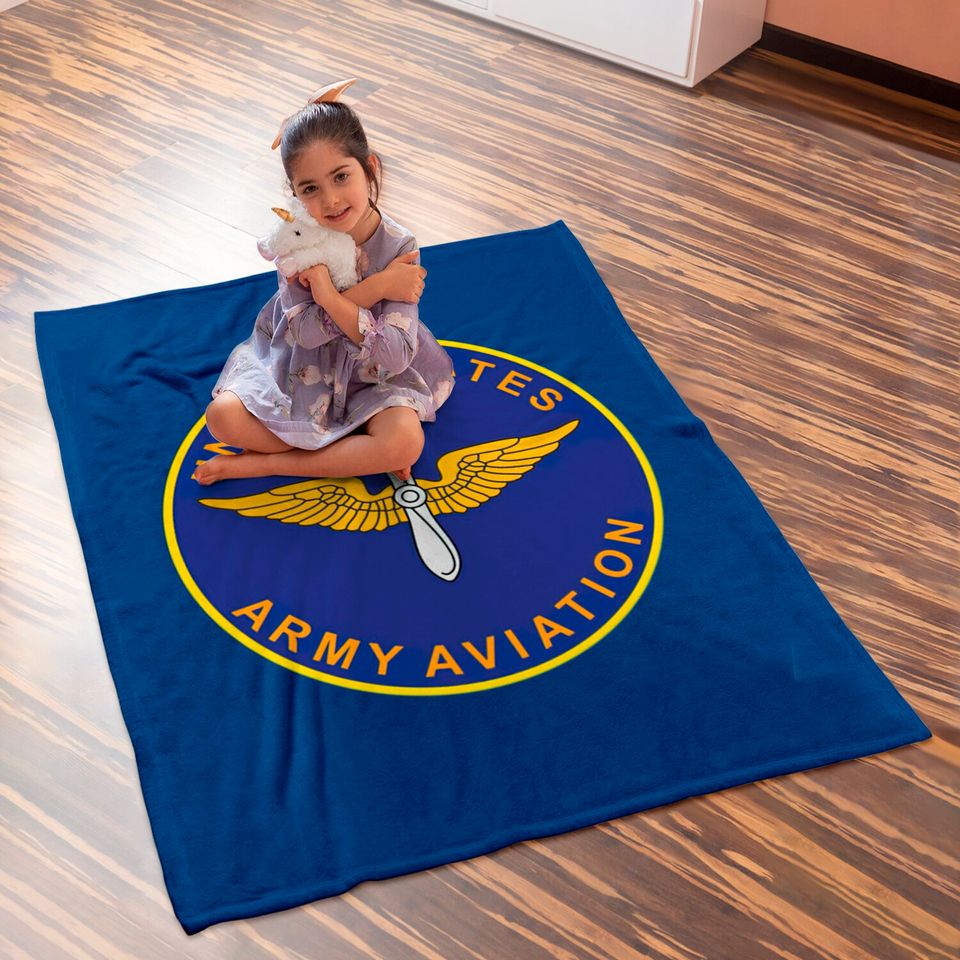 Us Army Aviation Branch Crest Baby Blankets