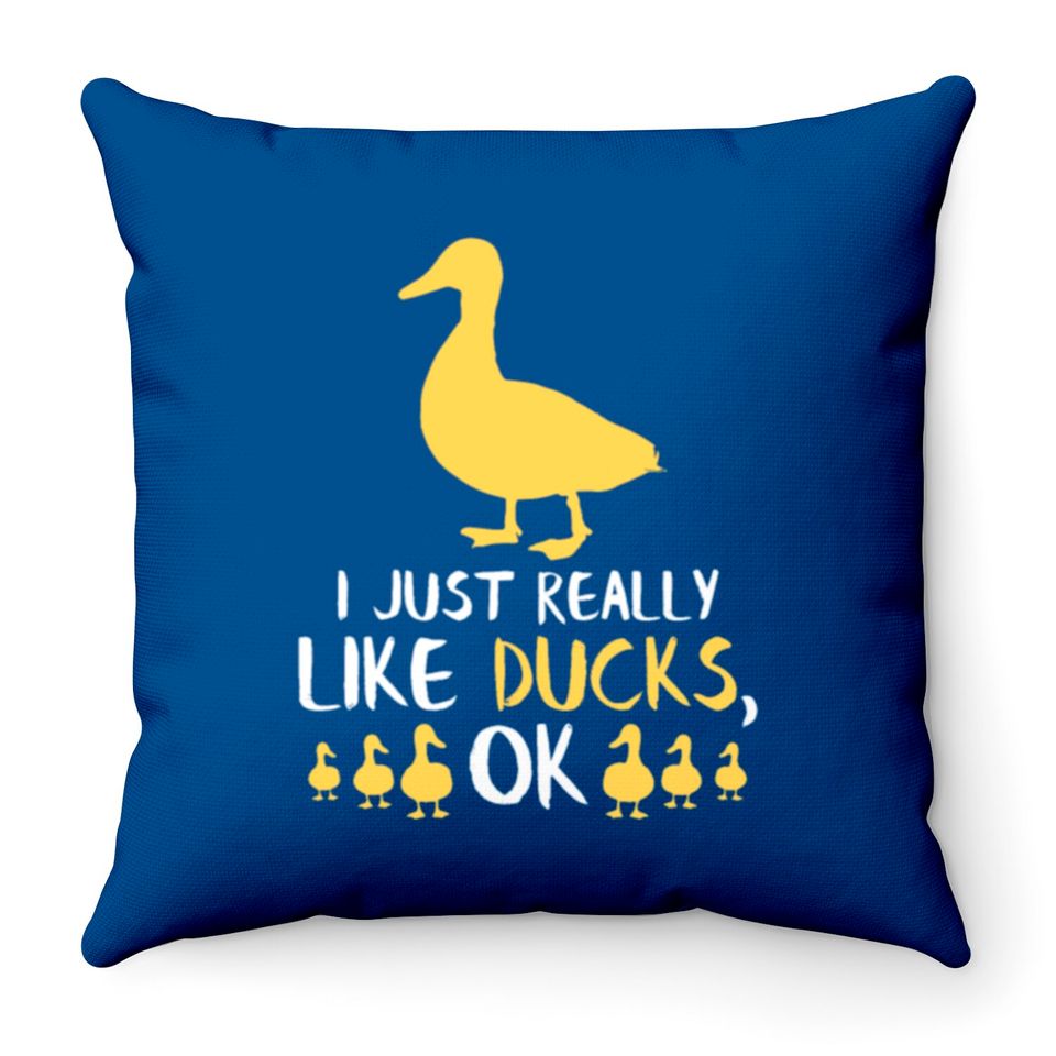 Funny Duck Gifts Funny Bird Lover Fowl Animal Gift Throw Pillows