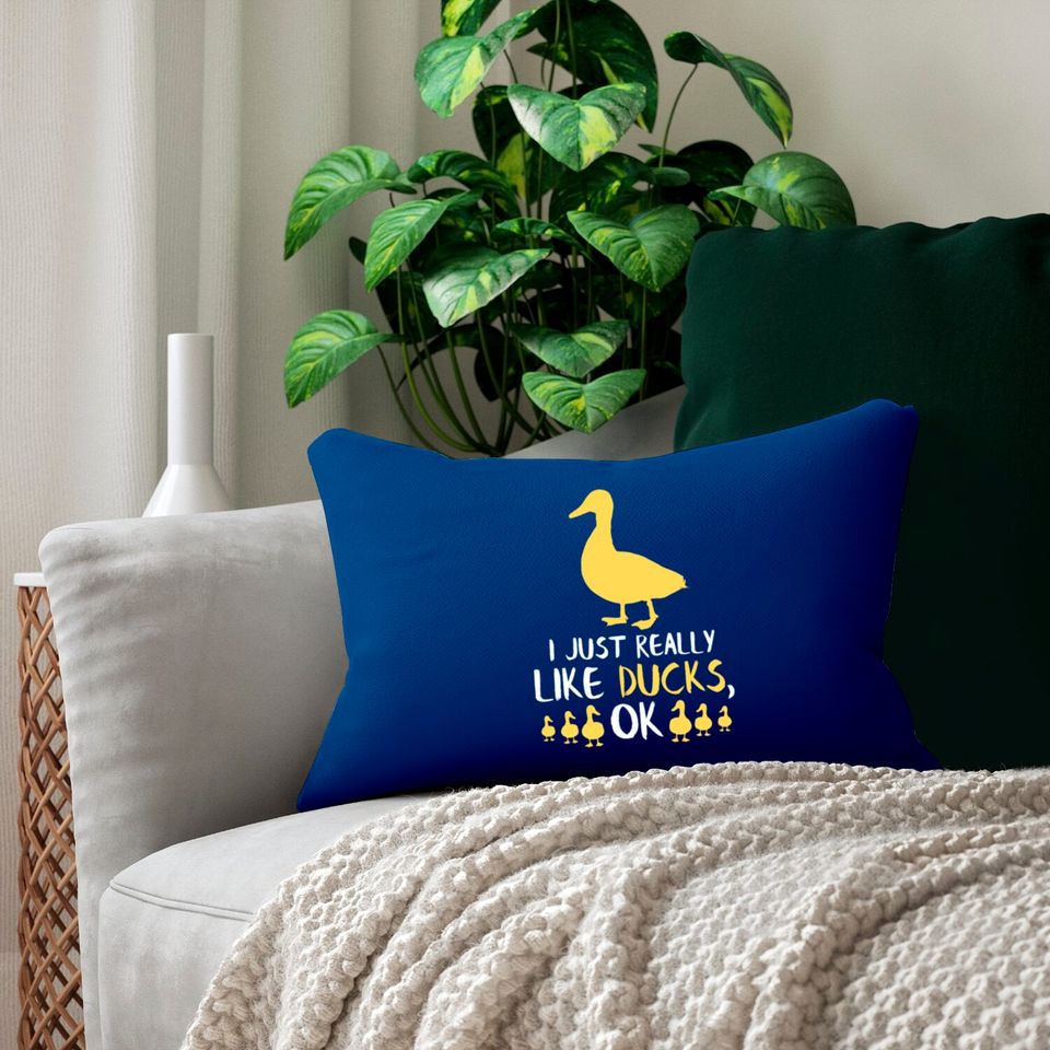 Funny Duck Gifts Funny Bird Lover Fowl Animal Gift Lumbar Pillows