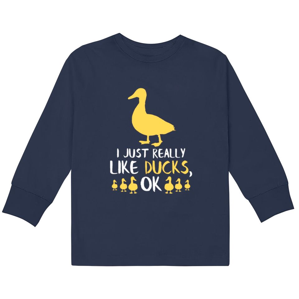 Funny Duck Gifts Funny Bird Lover Fowl Animal Gift  Kids Long Sleeve T-Shirts