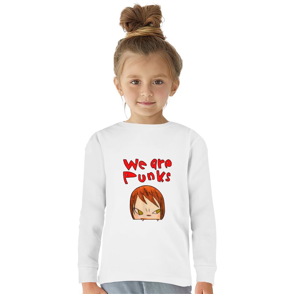 yoshitomo nara we are punks  Kids Long Sleeve T-Shirts