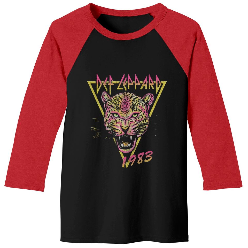DEF LEPPARD  Neon Cat Rolled Baseball Tees
