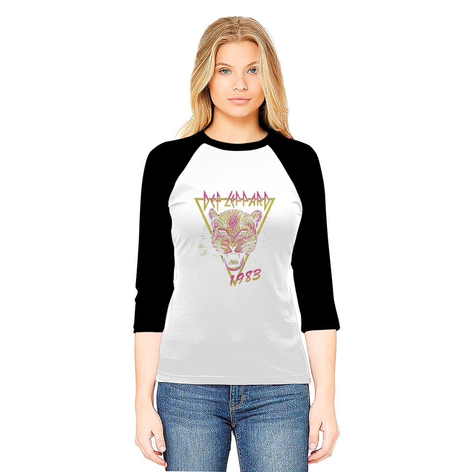 DEF LEPPARD  Neon Cat Rolled Baseball Tees