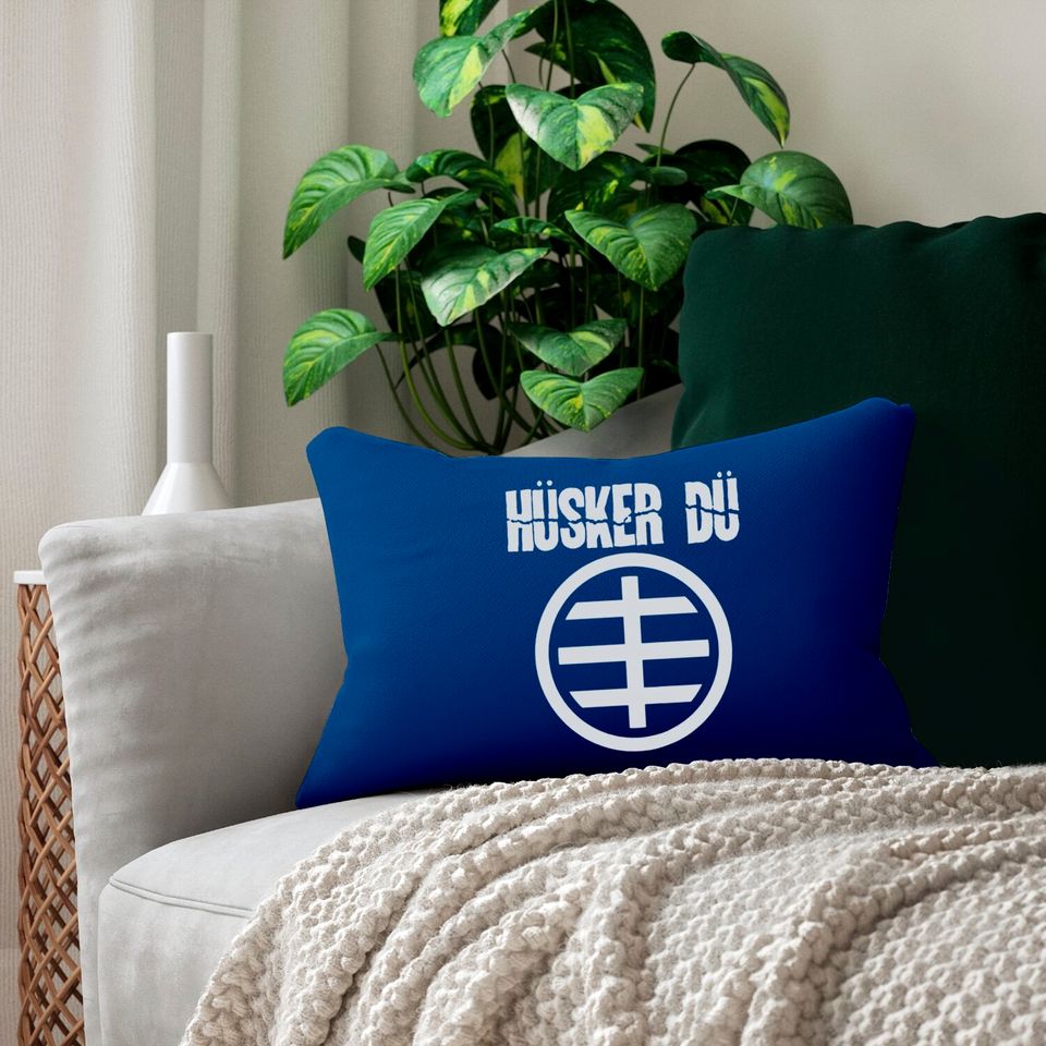 Blue Husker Du Circle Logo 1 Lumbar Pillow Lumbar Pillows