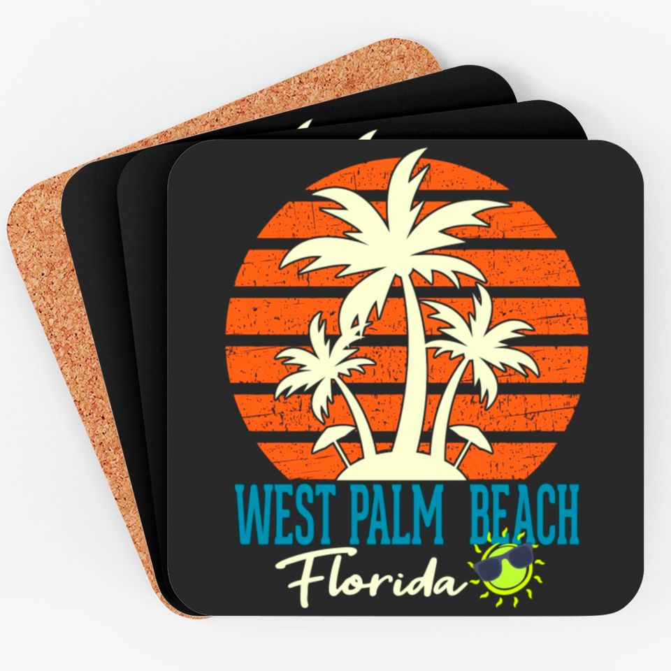 West Palm Beach Florida Beach Trees Orange Sunset