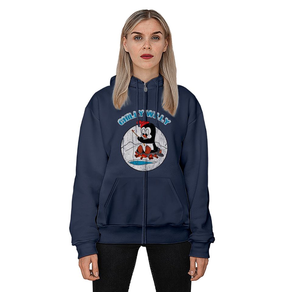 Distressed Chilly willy - Chilly Willy - Zip Hoodies